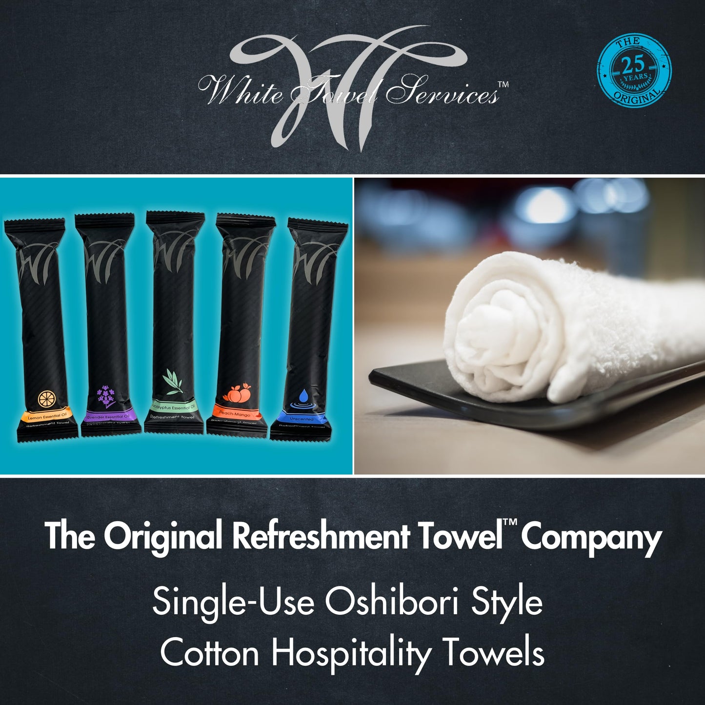 White Towel Services 8" x 8in Moist Cotton Towel Individually Wrapped - Lavender (Case of 50) - Single-Use Oshibori Style Cotton Hospitality Towels Beauty & Personal Care WT WHITE TOWEL SERVICES