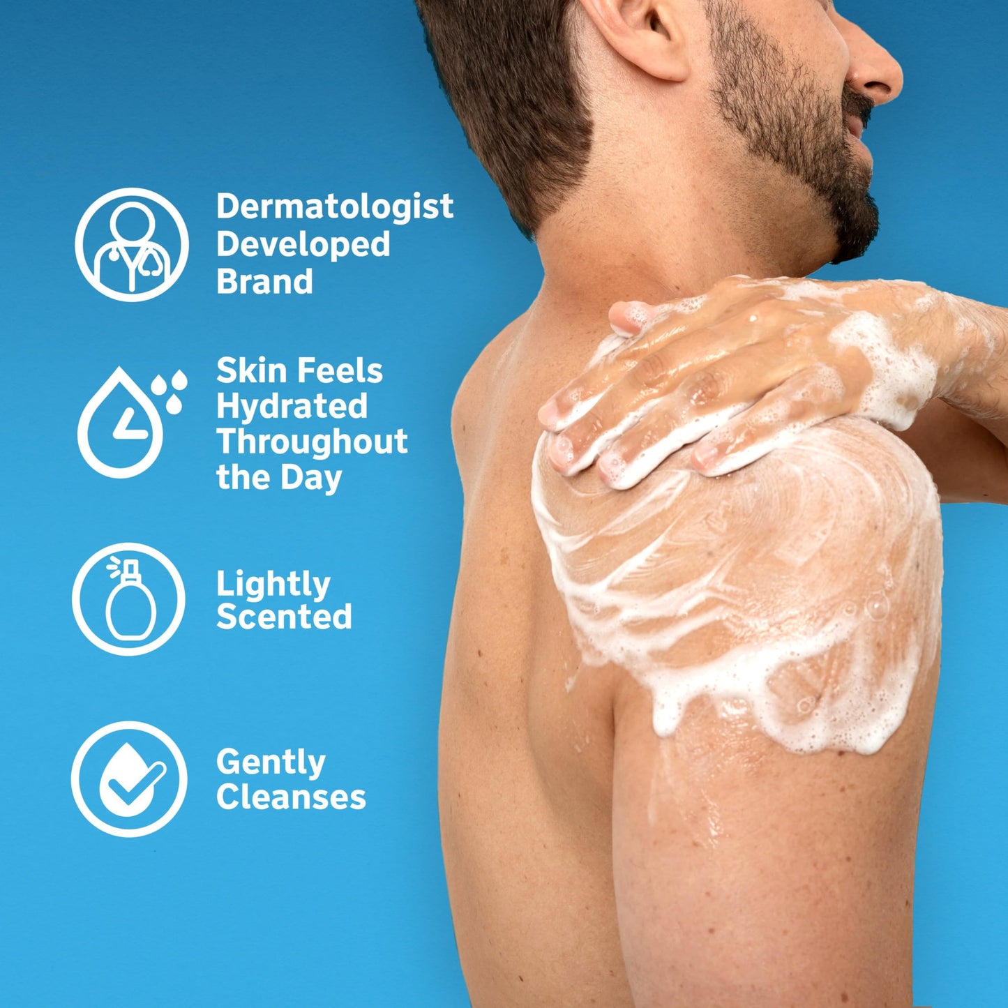 Lubriderm Daily Moisture Body + Face Wash, Hydrating Body Wash + Moisturizing Facial Cleanser with Pro-Ceramide & Shea Butter to Gently Cleanse, Light Beauty & Personal Care Lubriderm