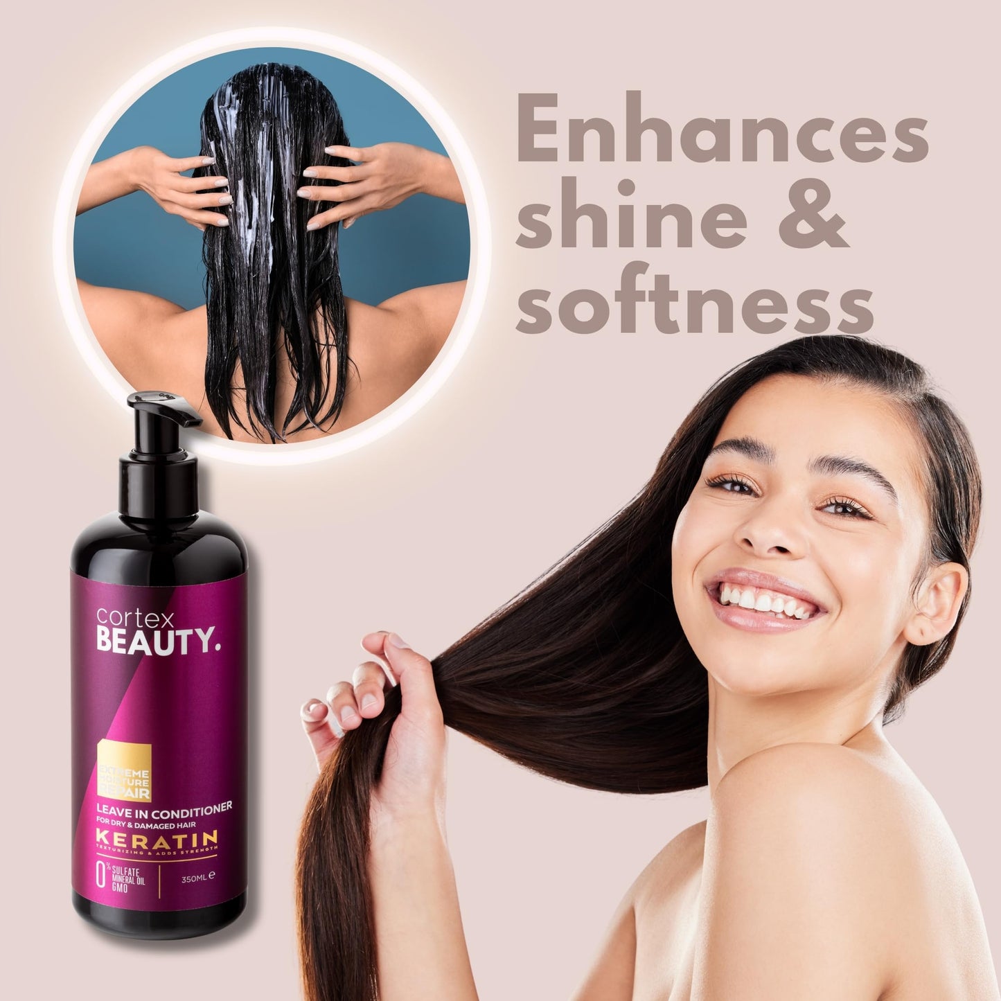 Cortex Beauty | Keratin Hydrating Shampoo, Strengthening Conditioner, and Leave in Conditioner Set Beauty & Personal Care Cortex International