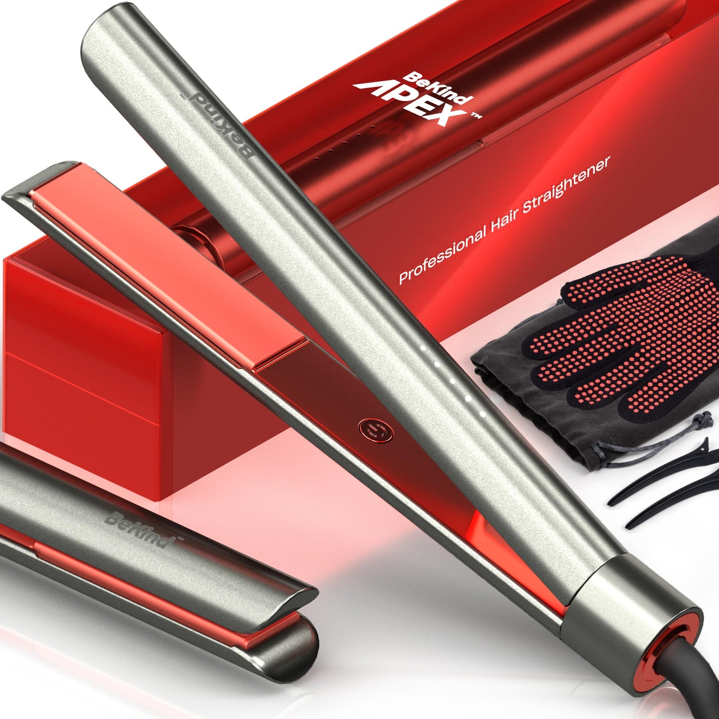 Bekind Apex 2-in-1 Hair Straightener Flat Iron | 1“ 460°F Straightener and Curler for All Hairstyles | UltraSmooth Tech | 15s Fast Heating & Temp Beauty & Personal Care Bekind