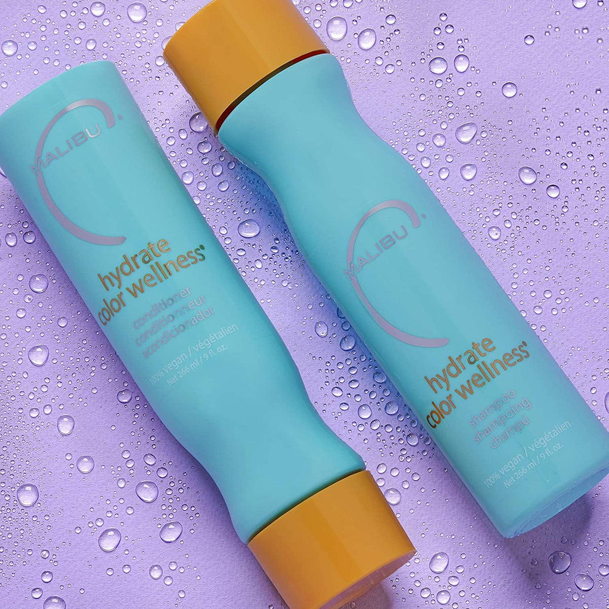 Malibu C Hydrate Color Wellness Conditioner (9 oz) - Moisturizing, Color Safe Conditioner for Vibrant Hair - Formulated to Preserve + Protect Hair