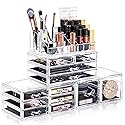 URMOMS Makeup Organizer 4 Pieces, Acrylic Makeup Storage Box with 12 Drawers for Lipstick Jewelry and Makeup Brushes, Stackable Vanity Organizer Beauty & Personal Care URMOMS