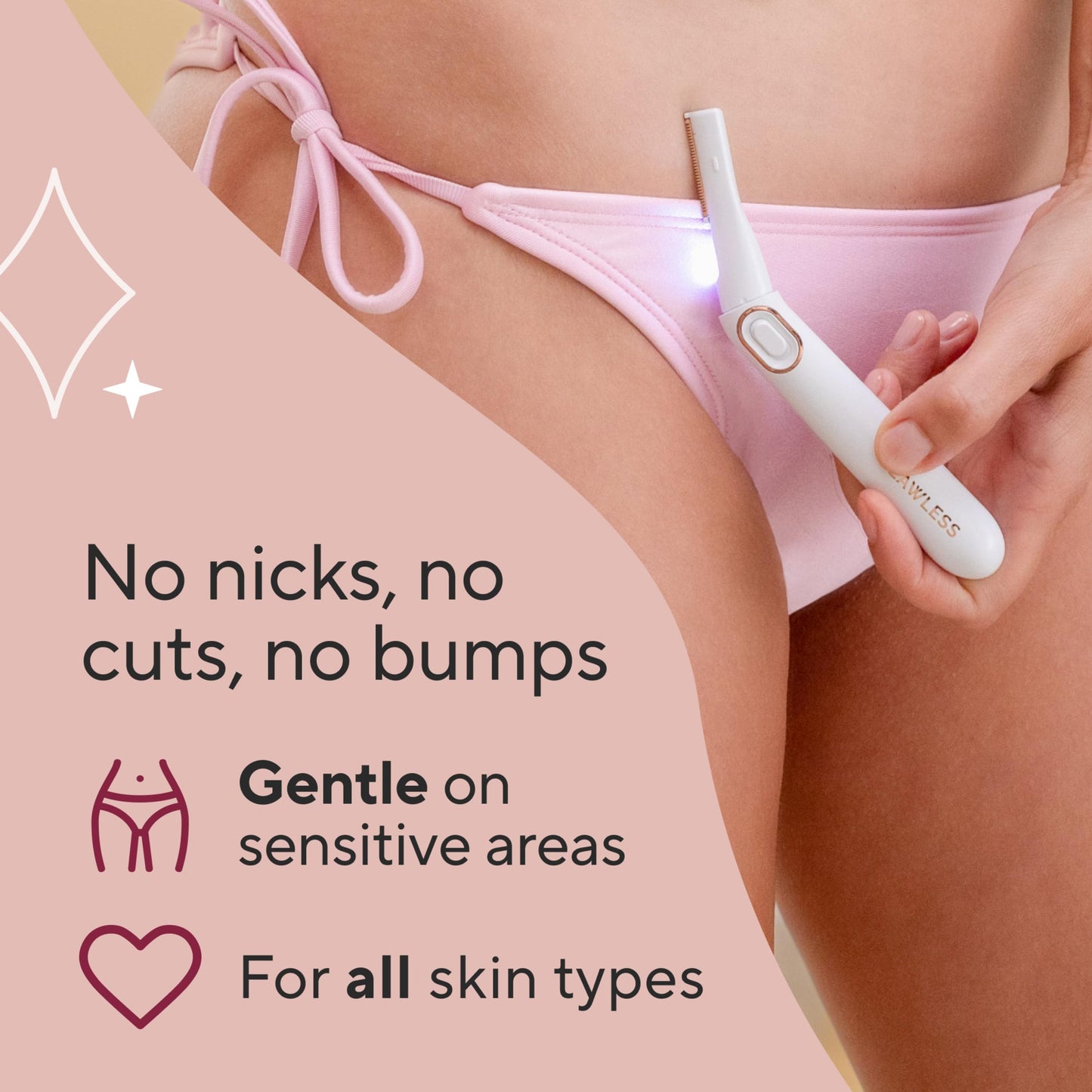 Finishing Touch Flawless Bikini Shaver and Trimmer Hair Remover for Women, Dry Use Electric Razor, Personal Groomer for Intimate Ladies Shaving, No Beauty & Personal Care Finishing Touch Flawless