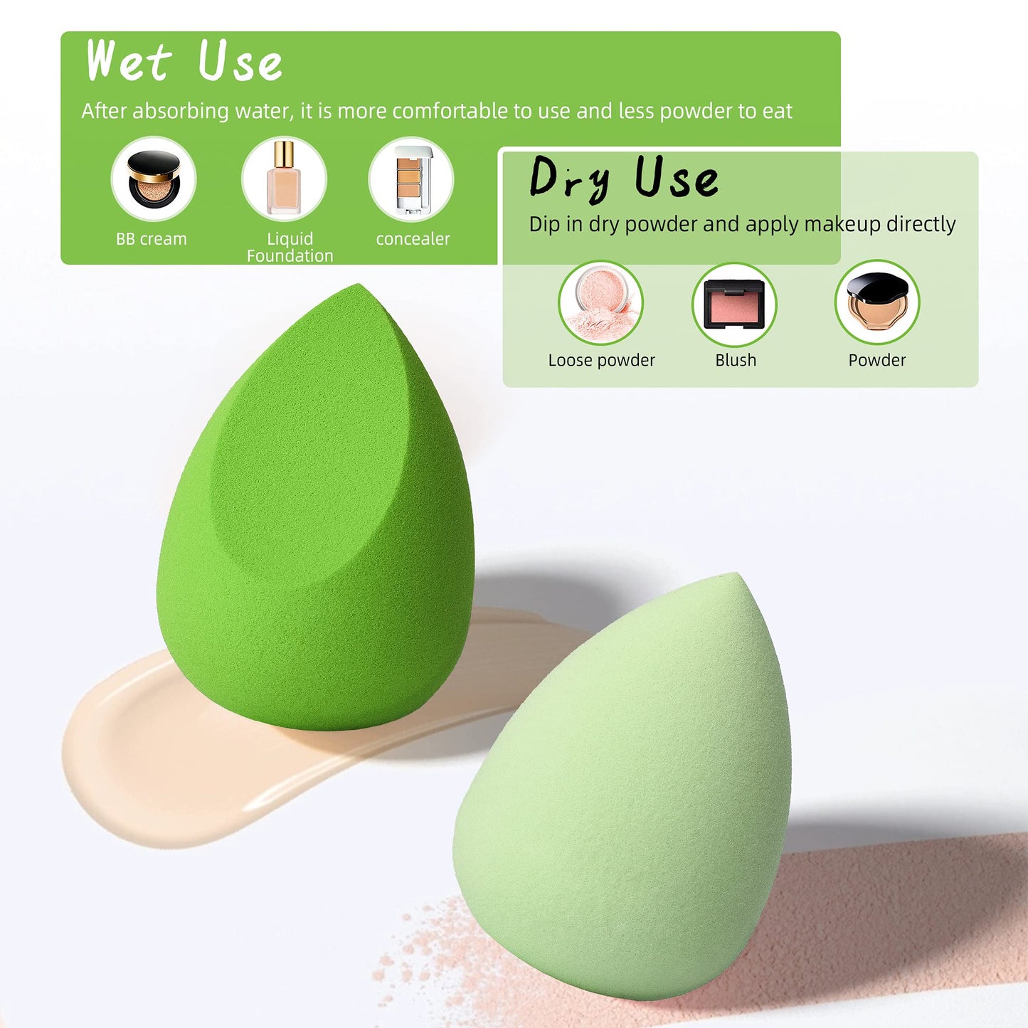 COSTICA Makeup Sponge Set Blender, Beauty Sponge Makeup Blender Flawless for Liquid - Multi Colored 8 pcs Exquisite Packeged Beauty & Personal Care ??? costica