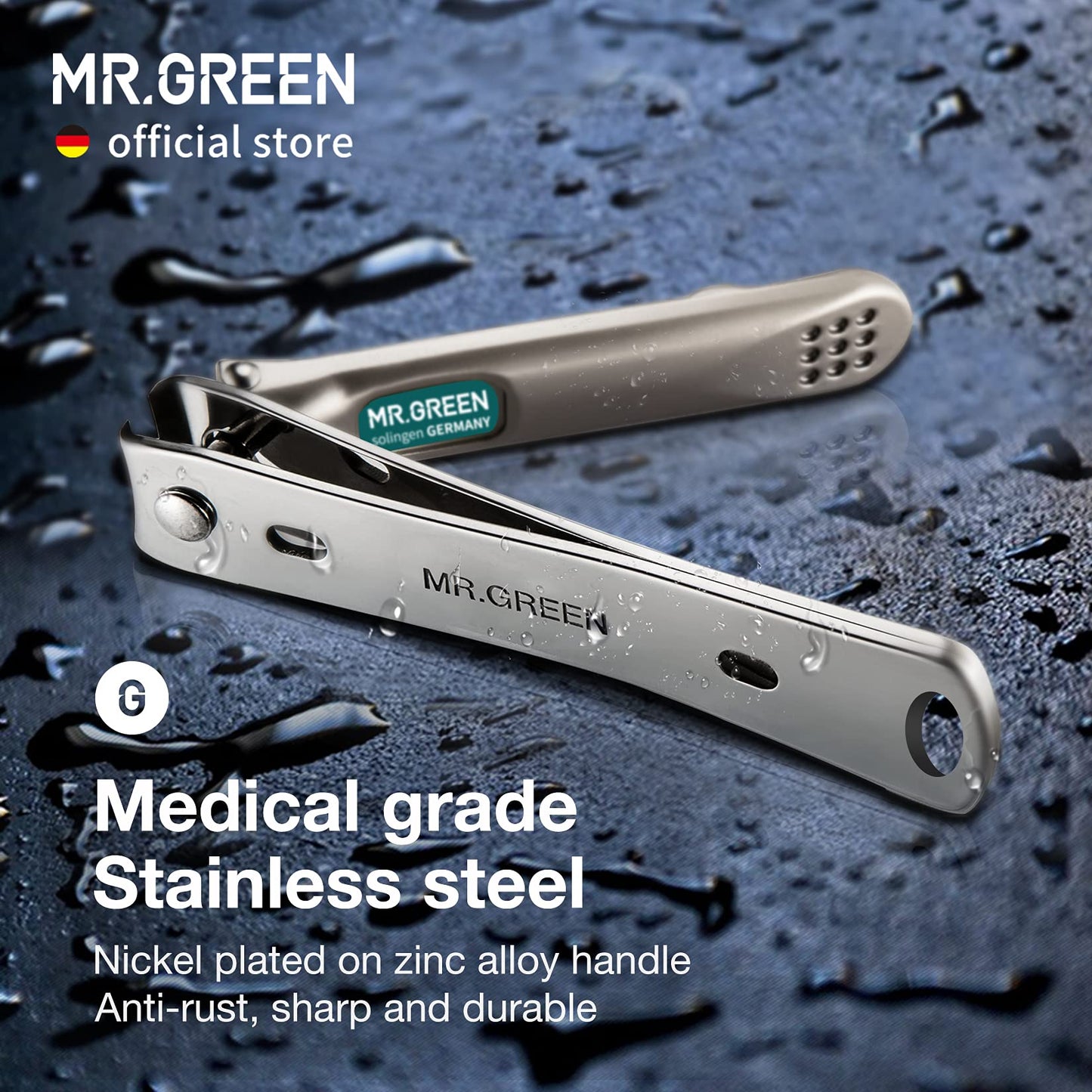 MR.GREEN Nail Clippers Curved Blades Fingernail Cut Nippers Manicure Scissors Stainless Steel Pedicure Tools (Medium) Beauty & Personal Care MR.GREEN
