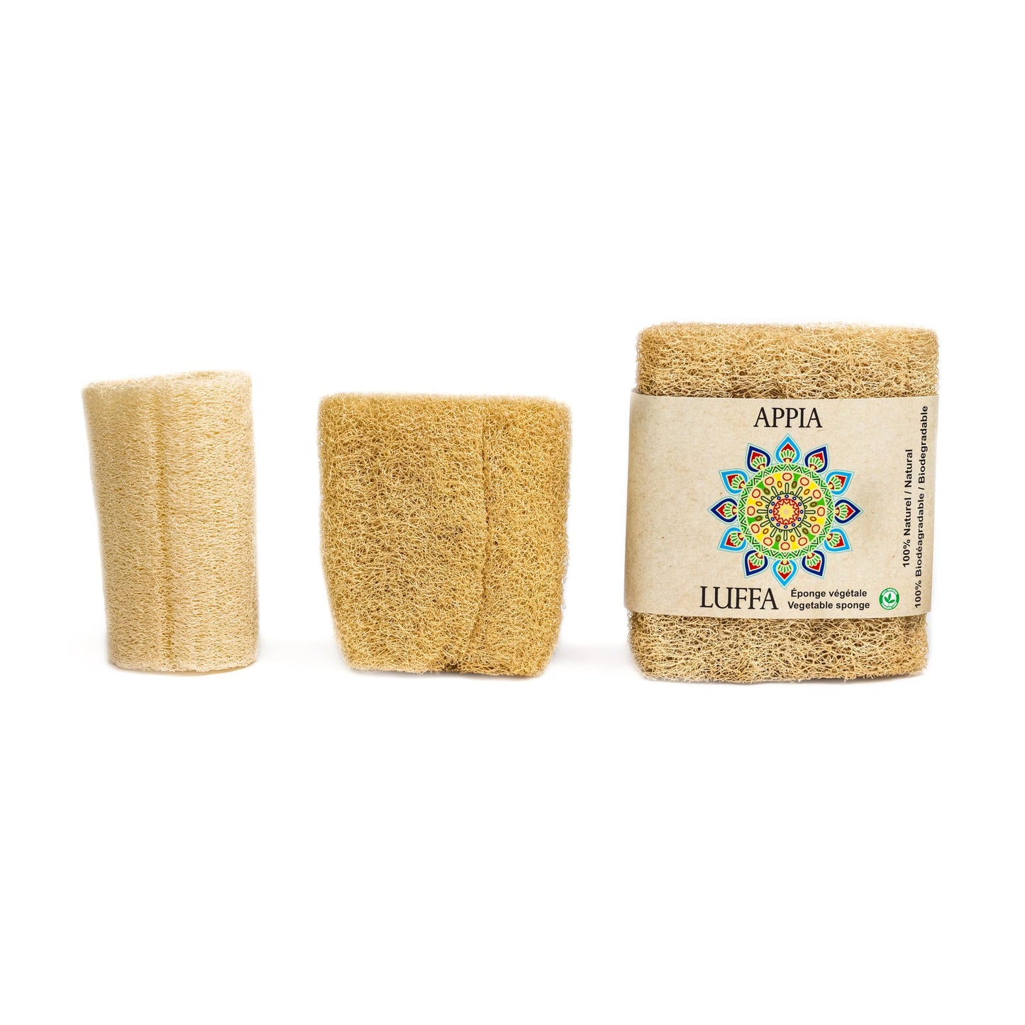 Premium Organic Loofah Sponge Medium 6“ - Loofah for Bath & Shower - Body Scrubber for Shower Scrubbing - Eco Friendly 100% Natural & Biodegradable Beauty and Personal Care Appia Luffa