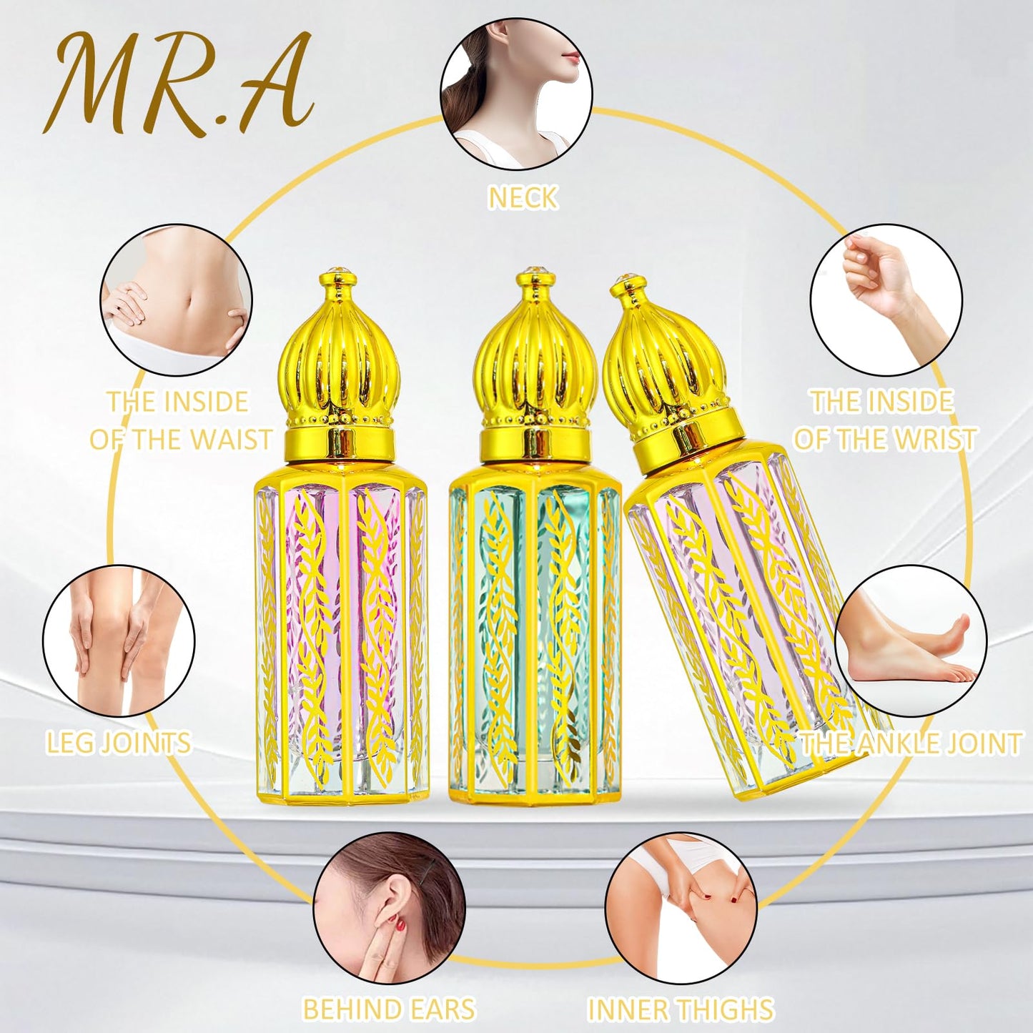 MR.A 3Pack Arabian Perfume for Women, Arabic Long Lasting Roll On Parfum Oils Gift Set, Luxury Arab Parfume Oil for Women Travel Mini Size, Eau de Beauty & Personal Care MR.A