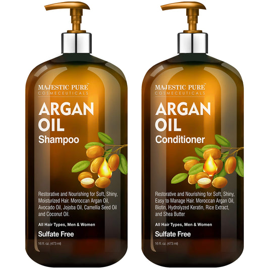 MAJESTIC PURE Argan Oil Shampoo and Conditioner Set | Nourishing & Promotes Soft and Silky Hair | Sulfate Free | For All Hair Types, Men and Women - 2 Beauty & Personal Care Majestic Pure