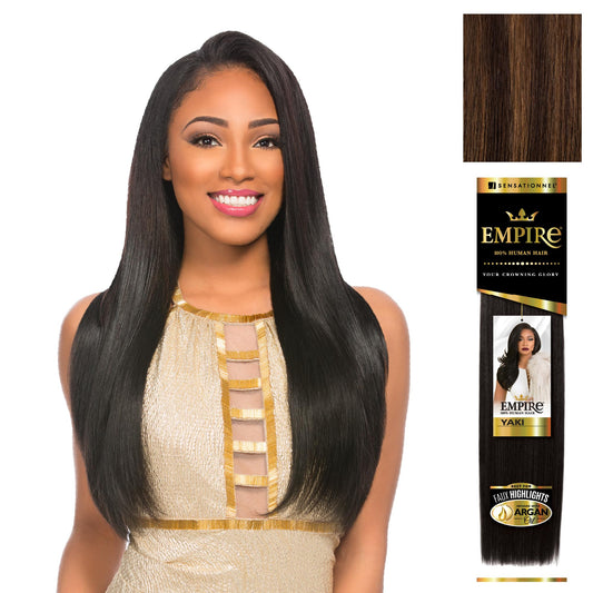 Sensationnel Empire yaki human hair - Tangle Free Weaving for Quick Weave and Sew in Styles for Faux Highlights and Fauxmiddlepart Leave Out - 1 Pack Beauty and Personal Care Sensationnel Default Title