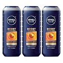 NIVEA MEN Boost Body Wash, Citrus Scent and Caffeine Enriched, 3-in-1 Men's Body Wash, Face and Hair, Paraben Free, Vegan Formula, 16.9 Fl Oz Bottle Beauty & Personal Care NIVEA MEN
