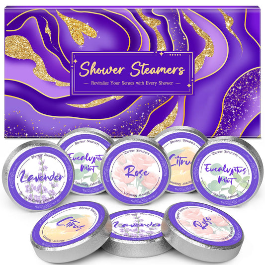 8 Pcs Shower Steamers Aromatherapy: Birthday Gifts for Women Mom Teen Girl Friends Sister, Christmas Stocking Stuffers, Self Care with Natural Beauty and Personal Care Futricy