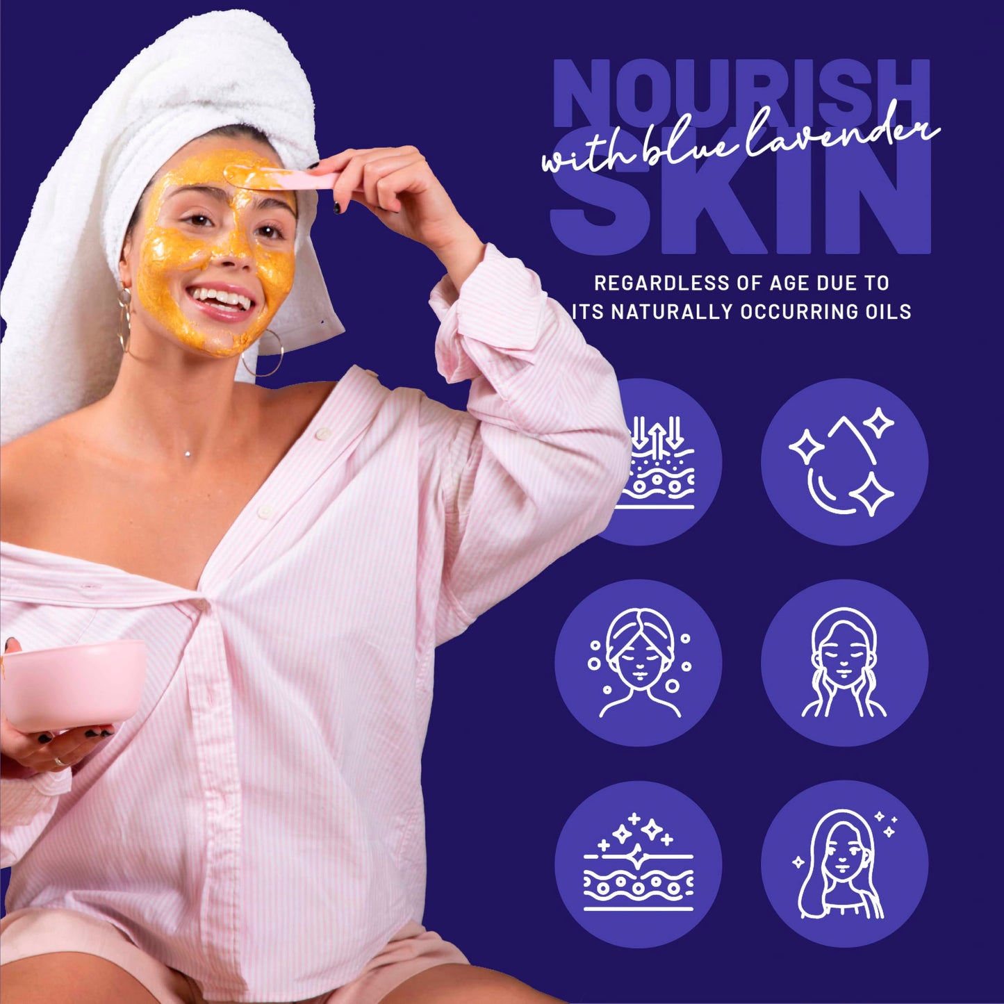 BRÜUN Jelly Mask Jar Blue Lavender Peel-Off Face Care Rubber Mask | 23 fl oz Skin Care Moisturizing Gel Mask Jar Spa Set Beauty & Personal Care BRÜUN