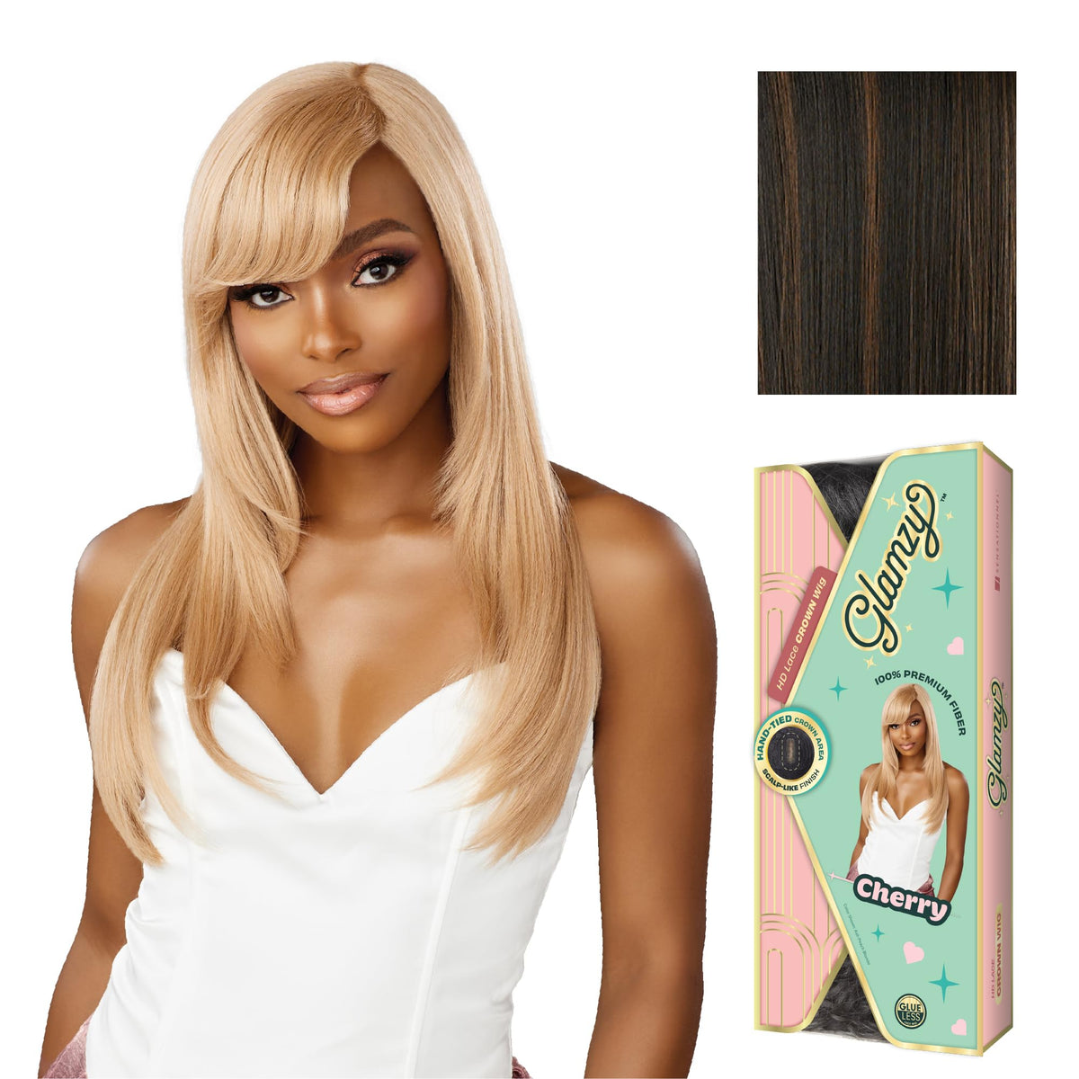 Sensationnel Glamzy Lace Crown Wig-Cherry, CH30