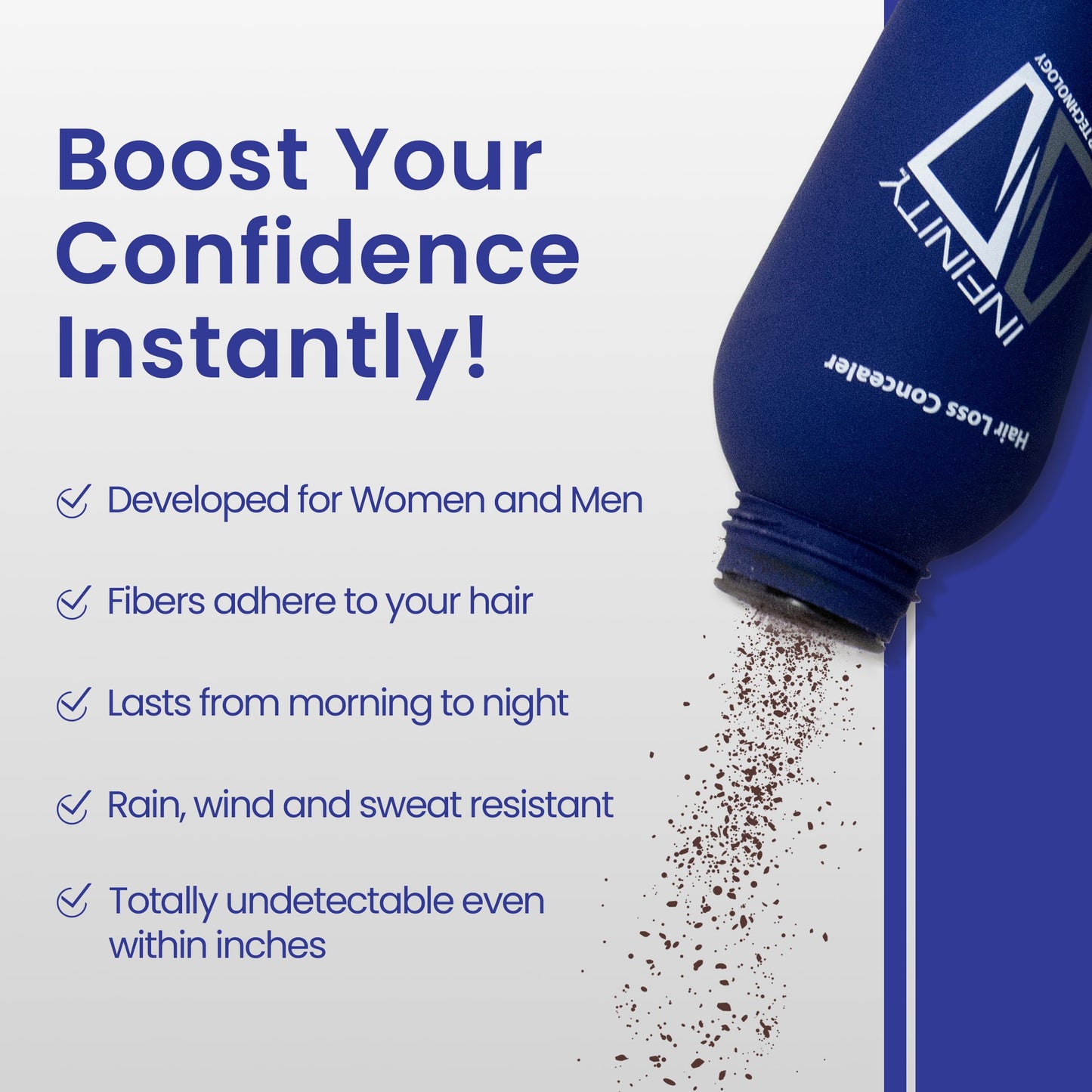INFINITY Hair Fibers Medium Brown for Thinning Hair for Women & Men - 100% Undetectable Hair Building Fiber Powder - Conceal Hair Loss in 15 Seconds Beauty & Personal Care Infinity