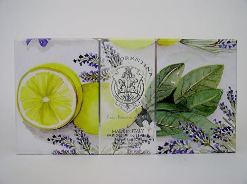 La Florentina Lemon Lavender Luxury Italian Soap Set, 3 x 5.3 oz, Imported From Italy Beauty & Personal Care LA FLORENTINA
