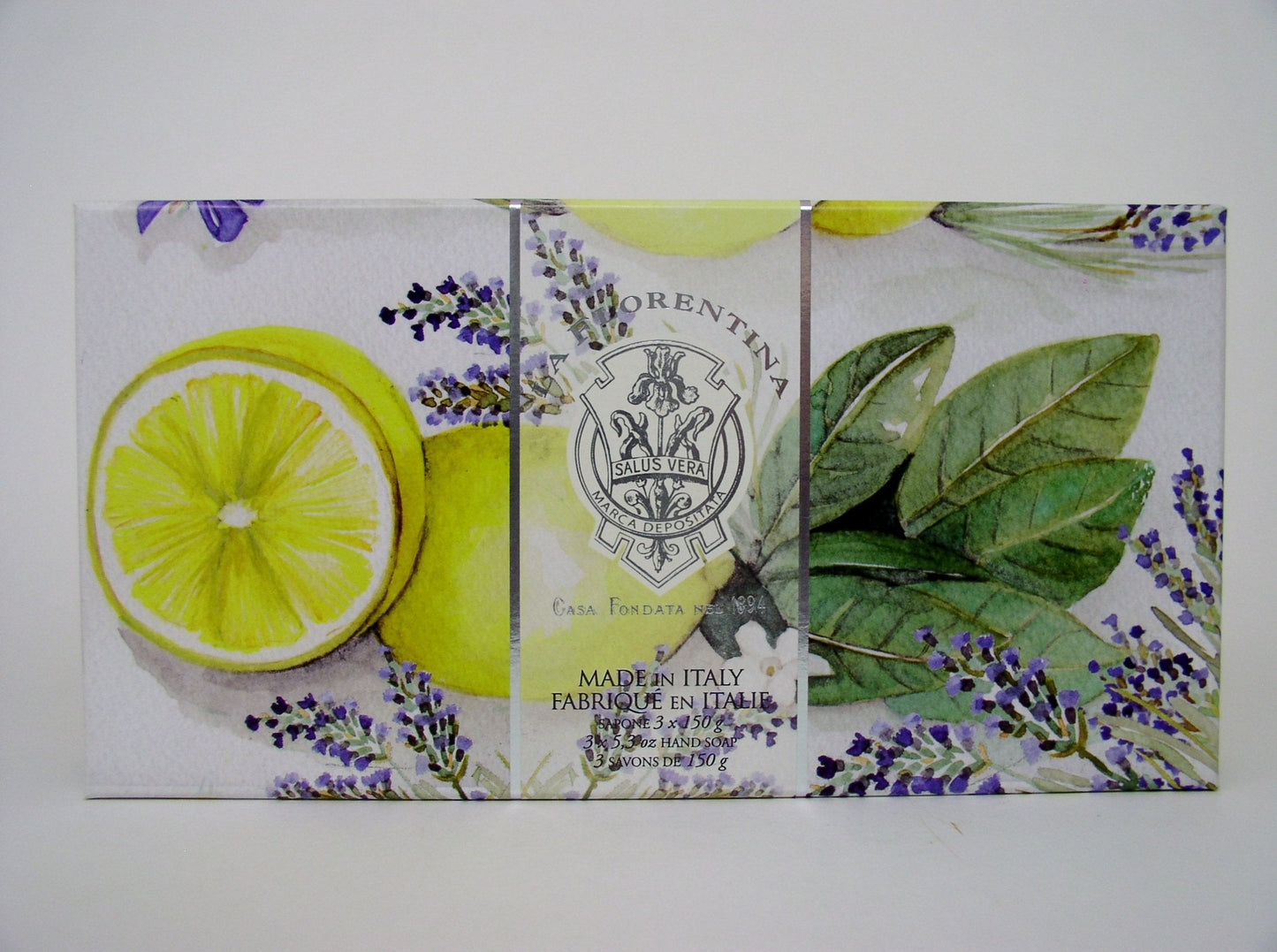 La Florentina Lemon Lavender Luxury Italian Soap Set, 3 x 5.3 oz, Imported From Italy Beauty & Personal Care LA FLORENTINA