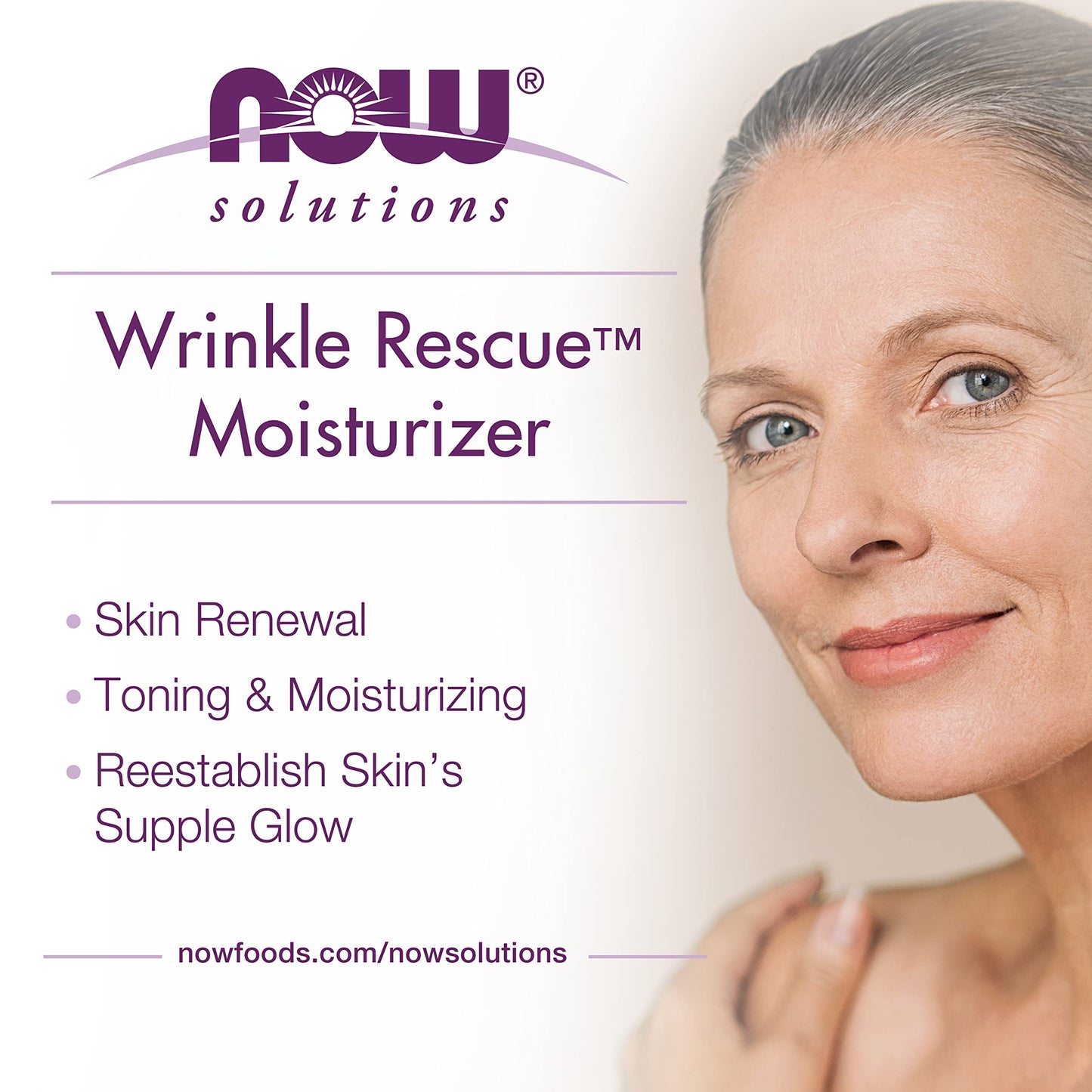 NOW Foods Solutions, Wrinkle Rescue Moisturizer, with Clinically Tested Sepilift® DPHP and Lanablue™ to Tone Aging Skin, 2-Ounce Beauty & Personal Care NOW Foods