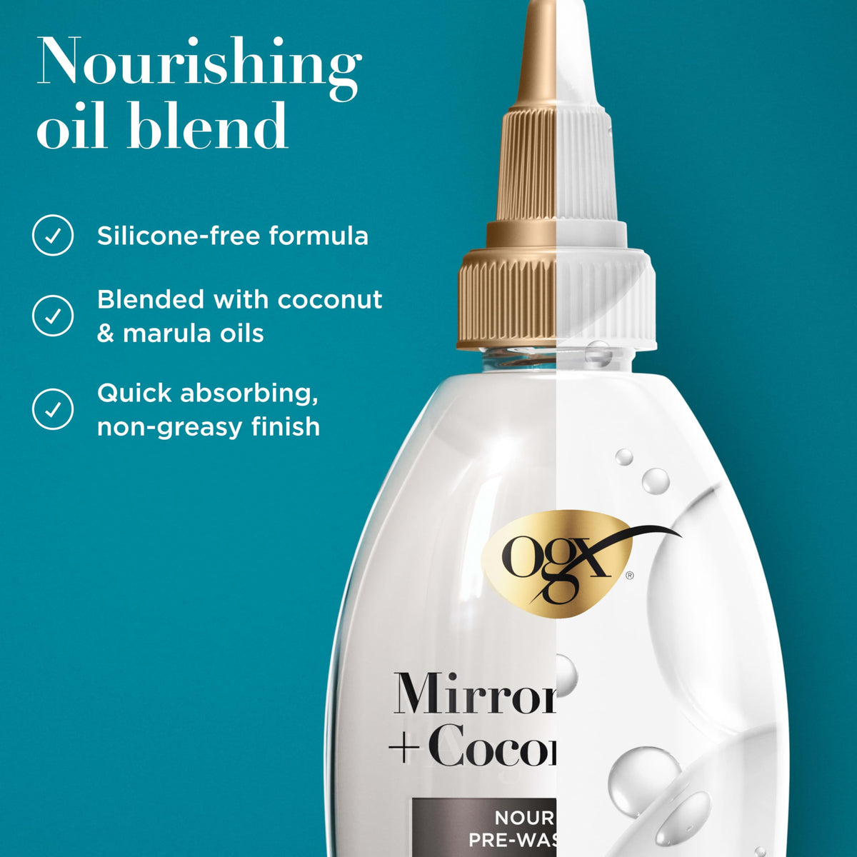 OGX Mirror Shine + Coconut Oil Pre-Wash Hair Gloss, 4 fl oz