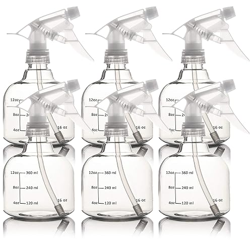 Youngever 6 Pack 16 Ounce Empty Plastic Spray Bottles, Spray Bottles for Hair and Cleaning Solutions (White) Beauty & Personal Care Youngever