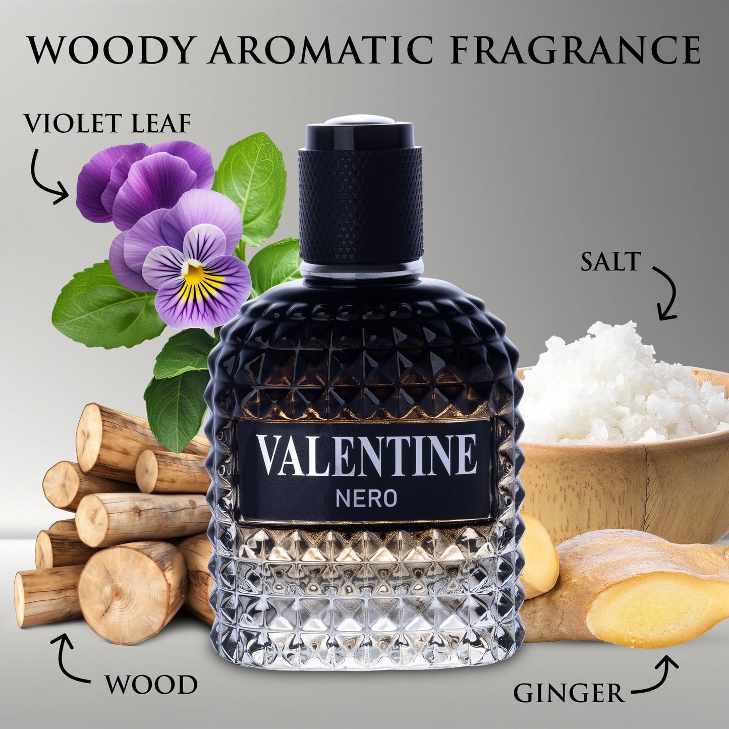 Valentine Nero for Men - Woody Aromatic Fragrance with Floral and Mineral Notes - Masculine Scent - 100ml Beauty & Personal Care URBAN COLLECTION