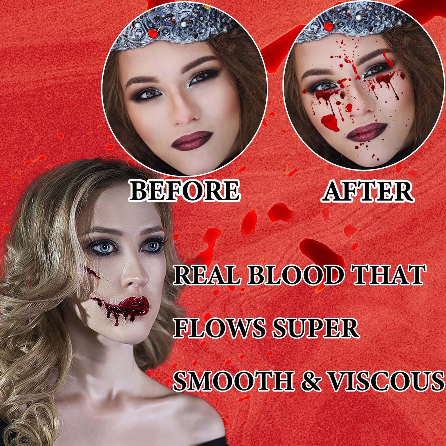 Fake Blood Spray,2.46 oz Fake Blood Makeup,Halloween Liquid Fake Blood Washable Splatter SFX Makeup Kit,Suitable for Clothes Zombie Vampire Halloween Beauty & Personal Care LZYLLS