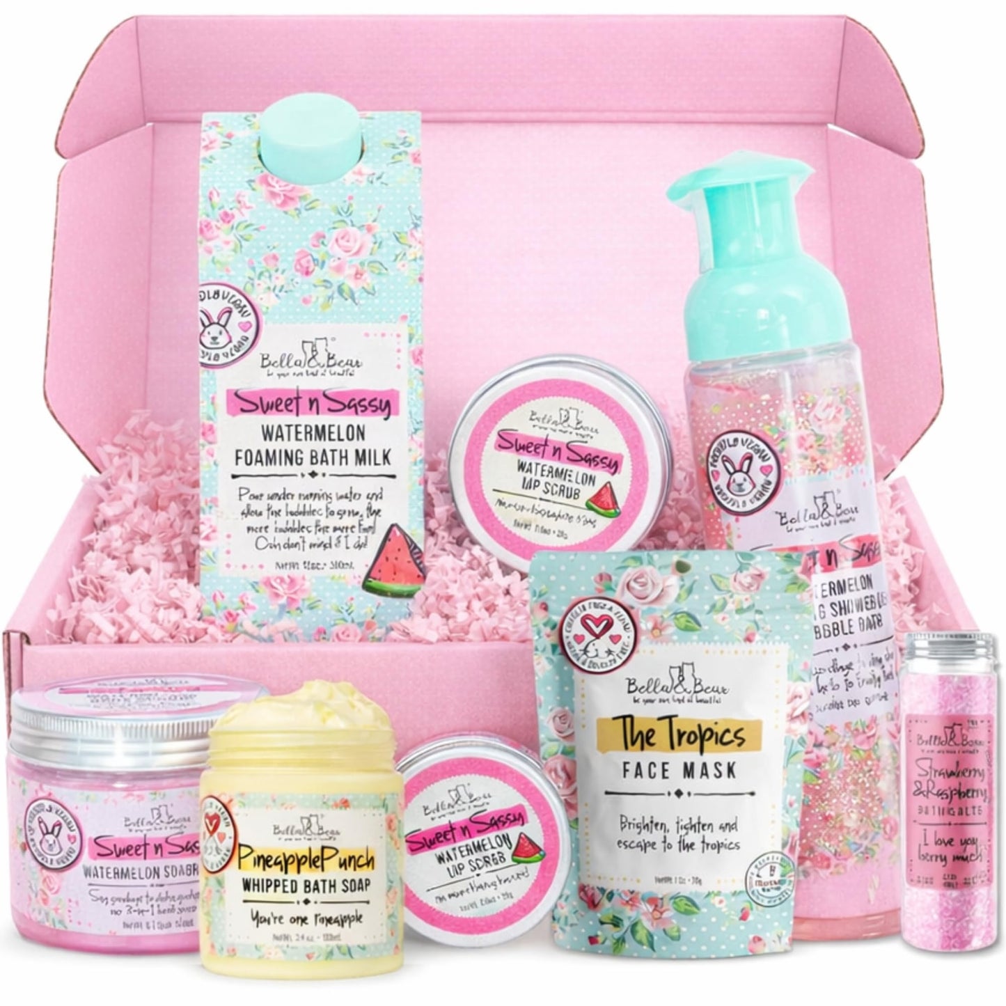 Bella & Bear Mini Mystery Box - Surprise Beauty & Bath Gift Set for Women - $60+ Value, Cruelty-Free & Vegan, Perfect Self-Care or Gift Idea (Mini Beauty and Personal Care Bella and Bear