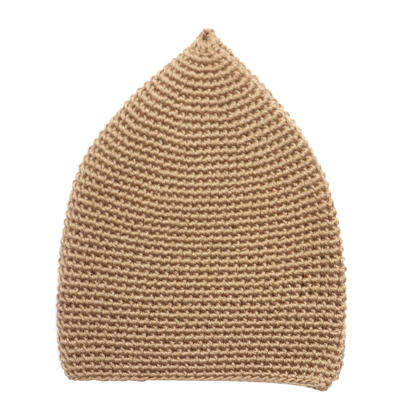 TheKufi Cotton Kufi Skull Cap - Light Brown Hand-Crocheted 100% Cotton Head Cover (L = 23" (58.5cm)) Beauty and Personal Care TheKufi