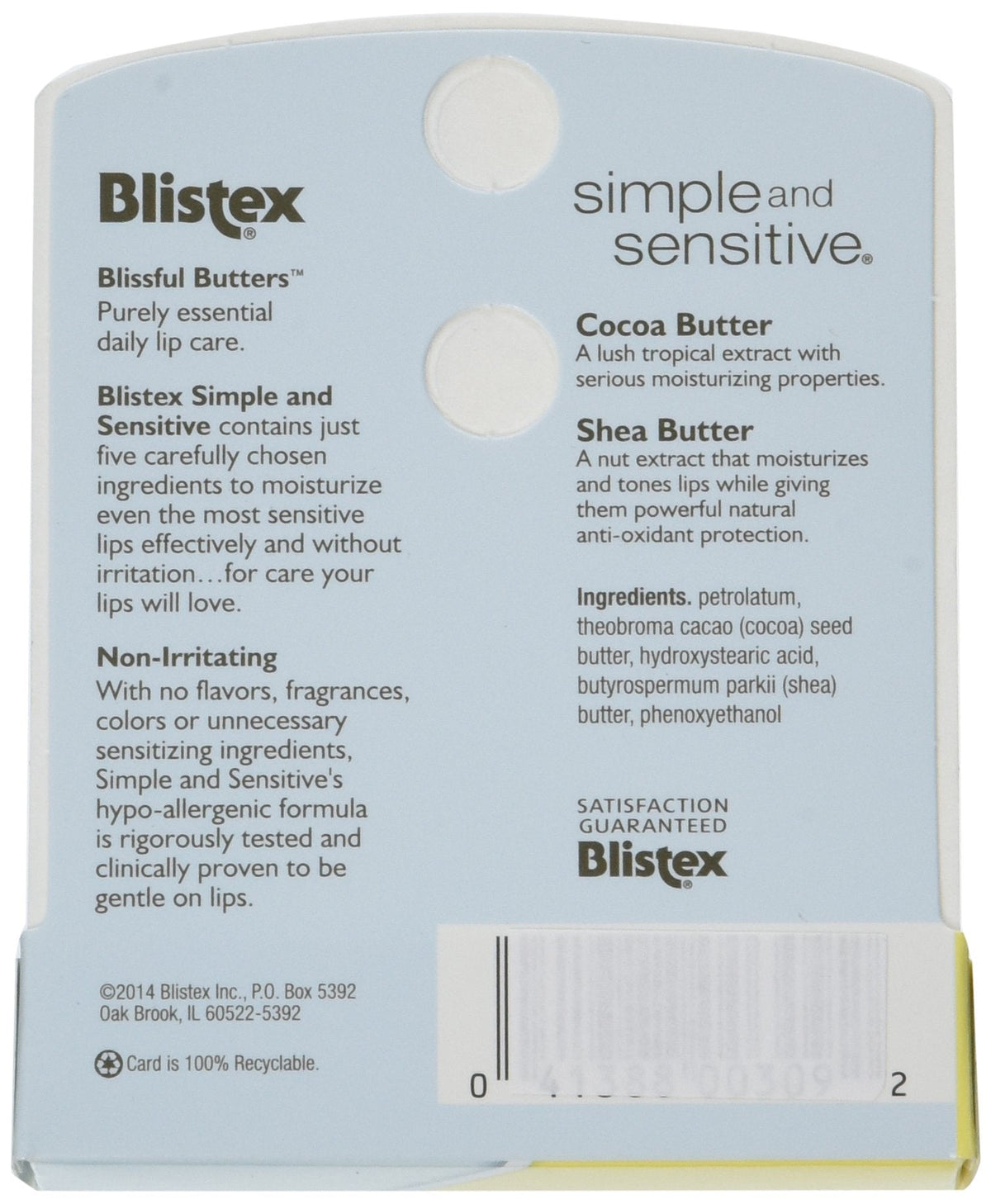 Blistex Simple & Sensitive Lip Moisturizer 0.15 oz (Pack of 6) Beauty & Personal Care Blistex