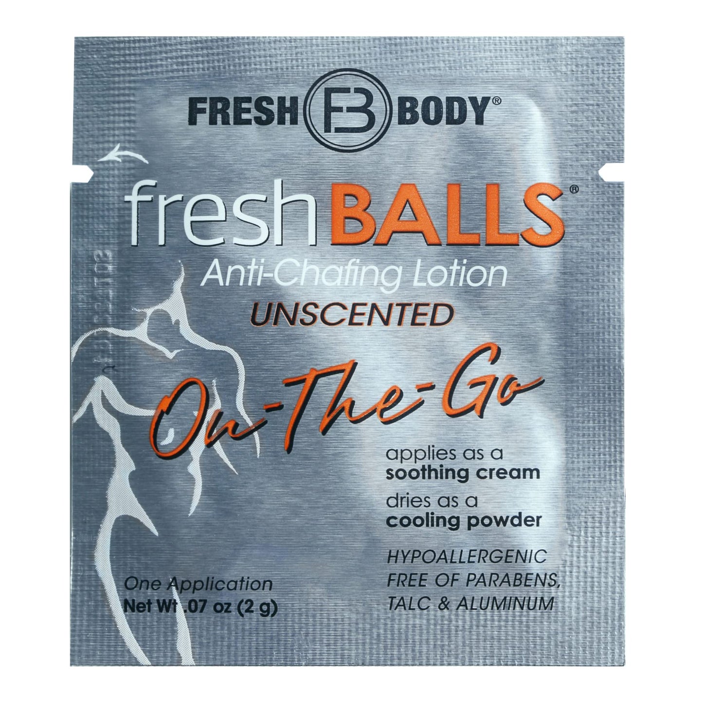 Fresh Body FB Balls On-The-Go Anti-Chafing Lotion, 0.07 Fl Oz Travel Size Packet - Men's Soothing Cream to Powder - Ball Deodorant and Hygiene Beauty and Personal Care Fresh Body FB