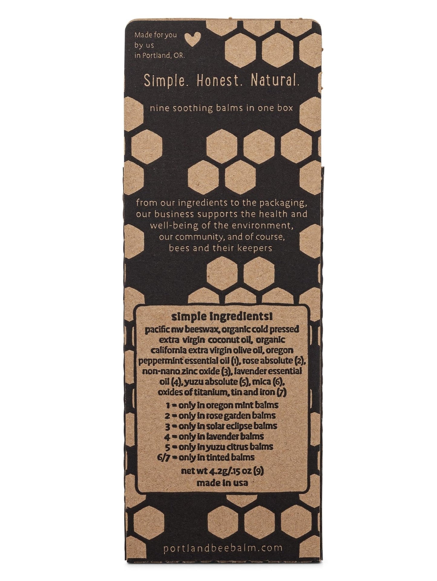Portland Bee Balm All Natural Handmade Beeswax Lip Balm with Organic Coconut and Olive Oil (Unscented, Oregon Mint & Rose Garden) - 9 Count - Natural Beauty and Personal Care Portland Bee Balm