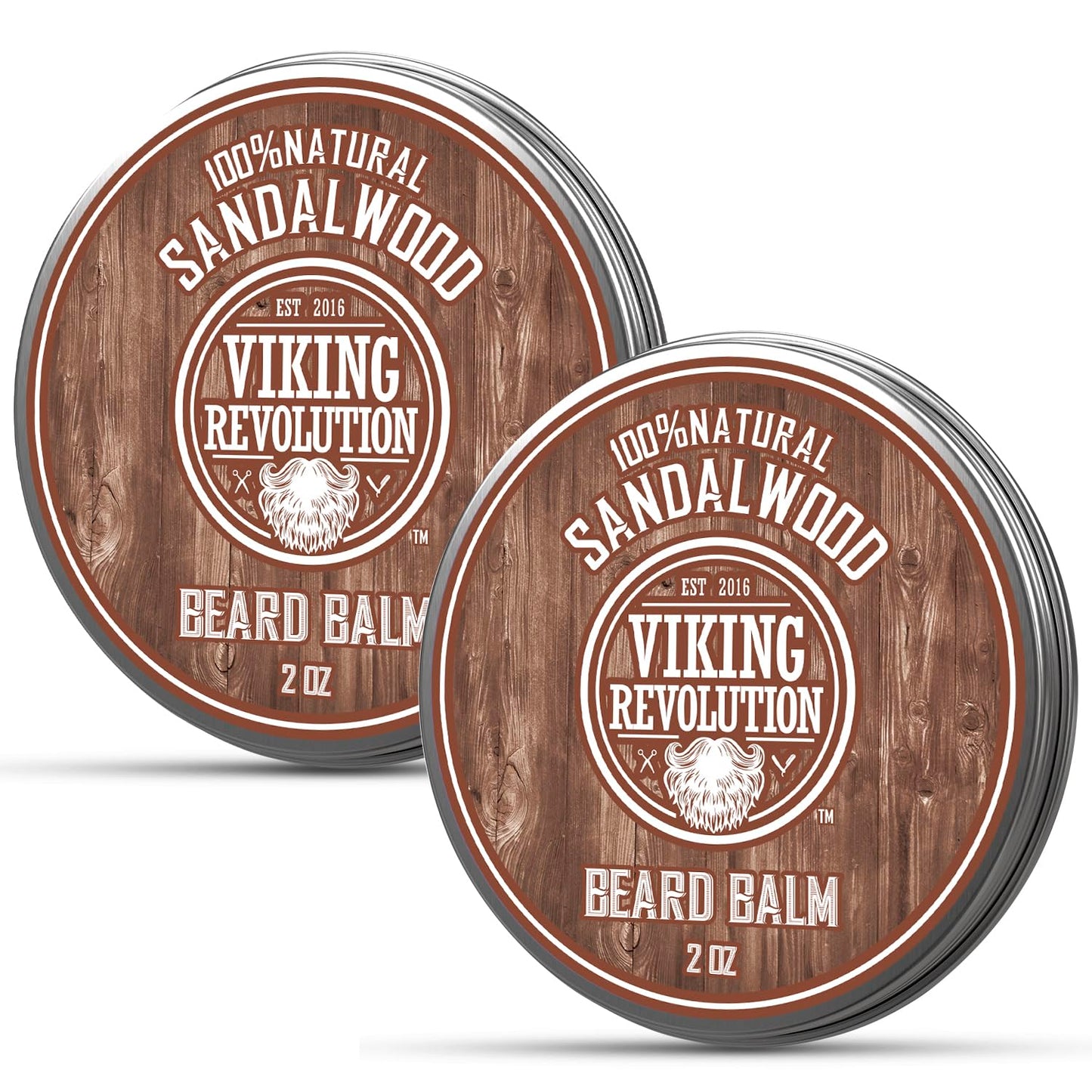 Viking Revolution Sandalwood Beard Balm - Beard Butter with Argan Oil, Beard Softener for Men with Jojoba Oil - Beard Moisturizer for Men with Beeswax Beauty & Personal Care Viking Revolution