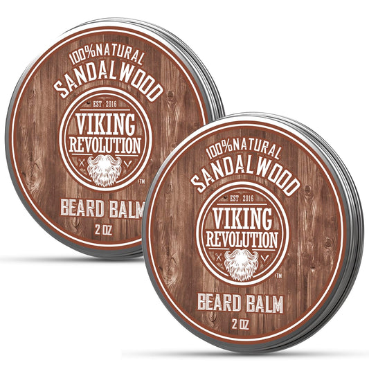 Viking Revolution Sandalwood Beard Balm - Beard Butter with Argan Oil, Beard Softener for Men with Jojoba Oil - Beard Moisturizer for Men with Beeswax Beauty & Personal Care Viking Revolution