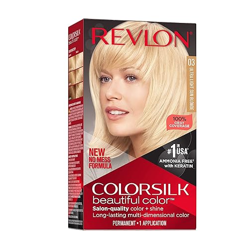 Revlon Colorsilk Beautiful Color Permanent Hair Color, Long-Lasting High-Definition Color, Shine & Silky Softness with 100% Gray Coverage, Ammonia Beauty & Personal Care REVLON