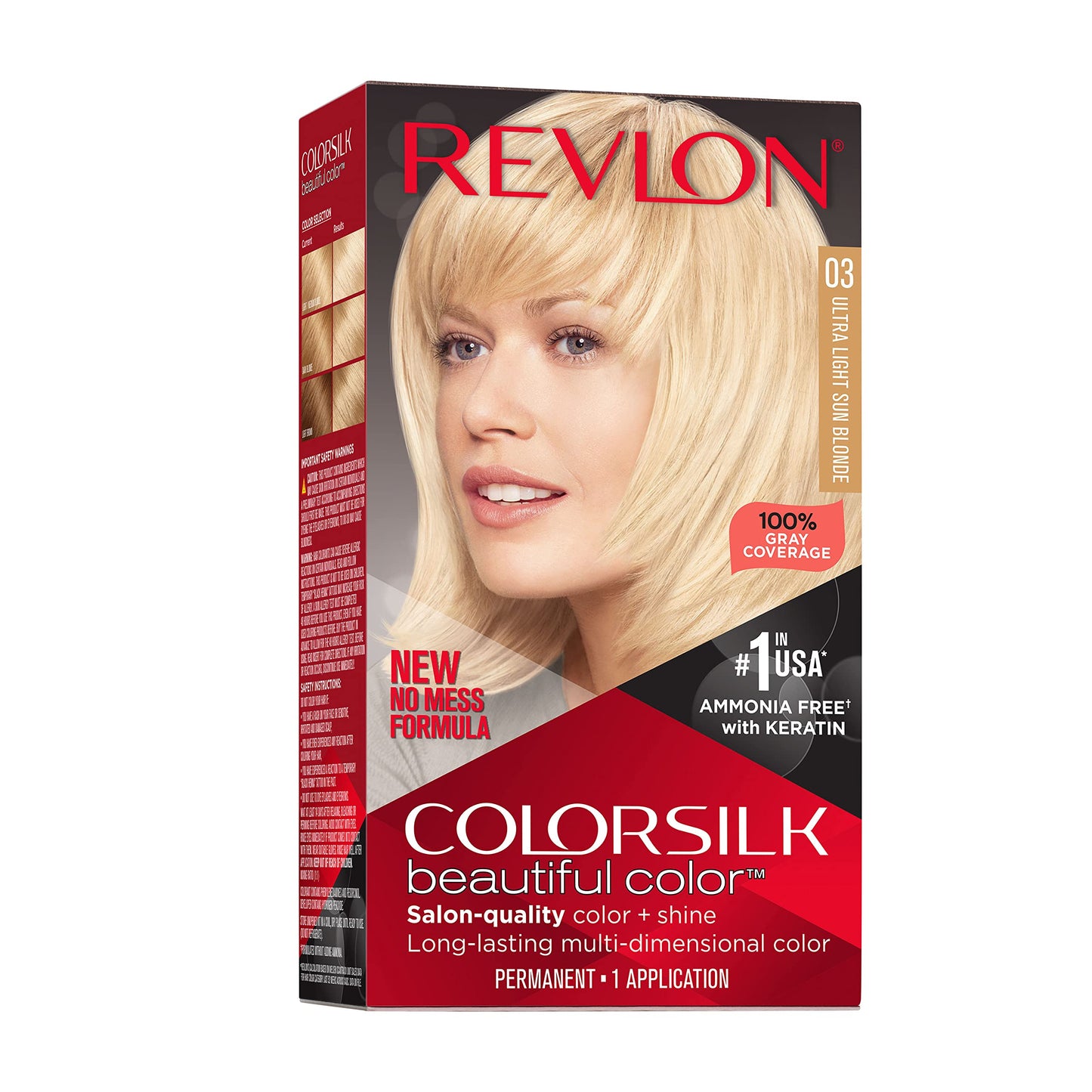 Revlon Colorsilk Beautiful Color Permanent Hair Color, Long-Lasting High-Definition Color, Shine & Silky Softness with 100% Gray Coverage, Ammonia Beauty & Personal Care REVLON