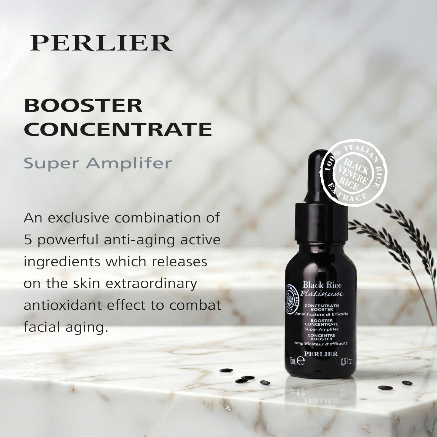 Perlier Black Rice Platinum Ultra Renewing Booster Face Serum, 0.5 fl. oz. Beauty & Personal Care Perlier