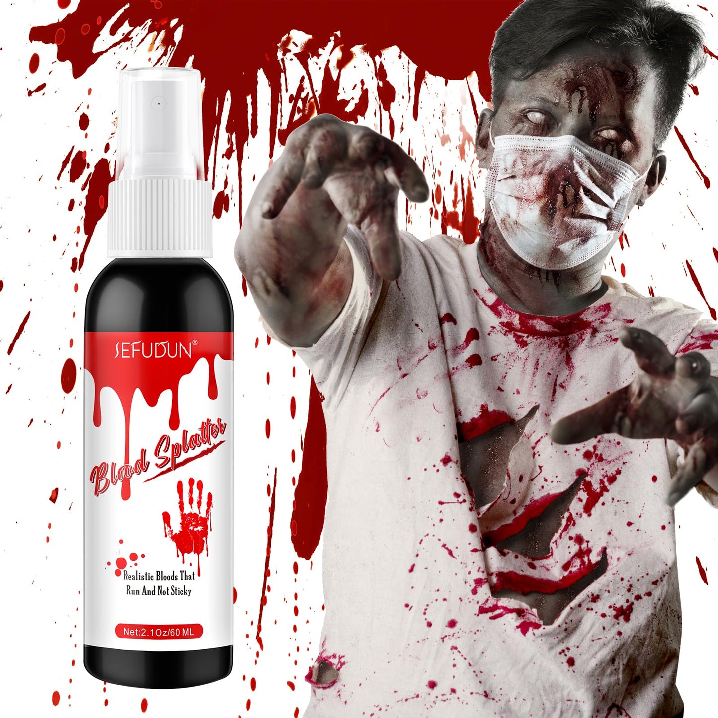 Halloween Blood Splatter Fake Blood Washable Spray, Bloody Fake Blood for Costume Zombie Vampire and Monster Dress Up Cosplay, Fake Blood Spray is Beauty & Personal Care Valleylux