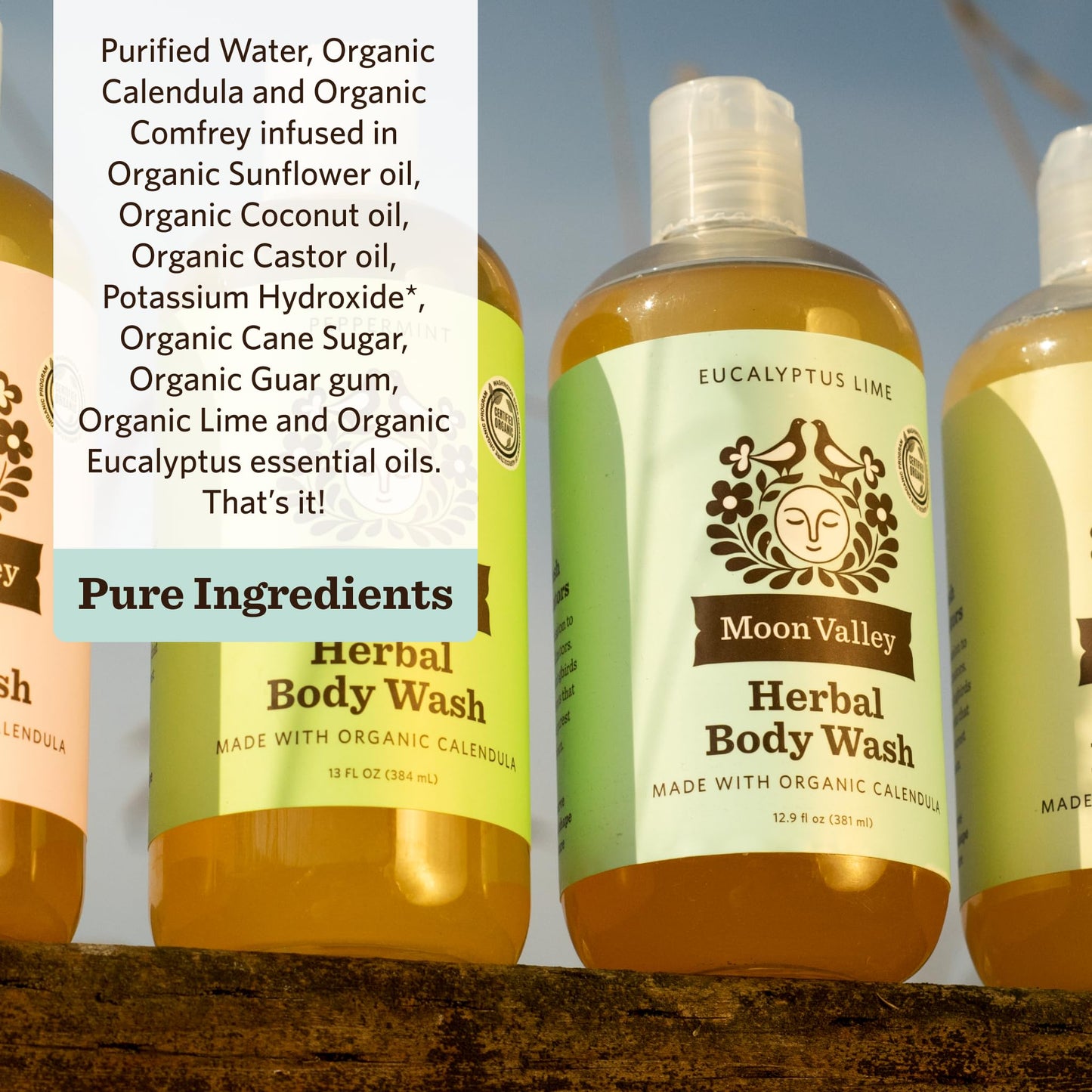 Herbal Body Wash, Eucalyptus Lime by Moon Valley, All Natural Ingredients, No Parabens, Vegan, Moisturizing Essential Oils, Two Pack Beauty & Personal Care Moon Valley Organics