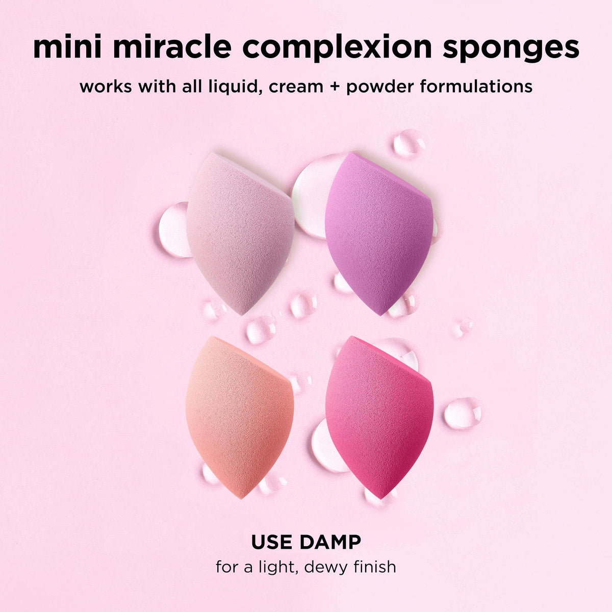 Real Techniques Mini Miracle Complexion Sponge for Makeup, 4 Count