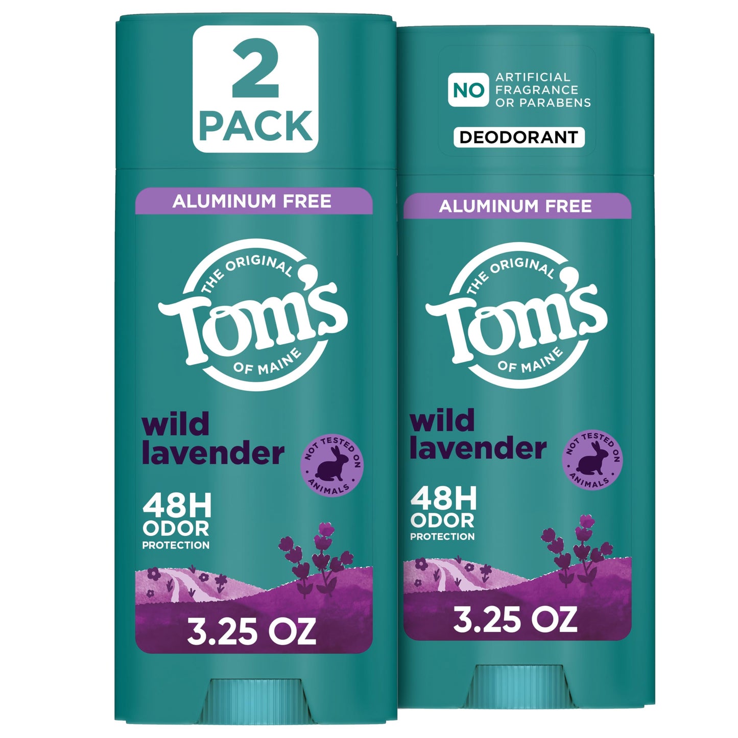 Tom’s of Maine Wild Lavender Natural Deodorant for Men and Women, Aluminum Free, No Artificial Fragrances, Dyes, or Preservatives, Baking Soda Free Beauty and Personal Care Tom's of Maine