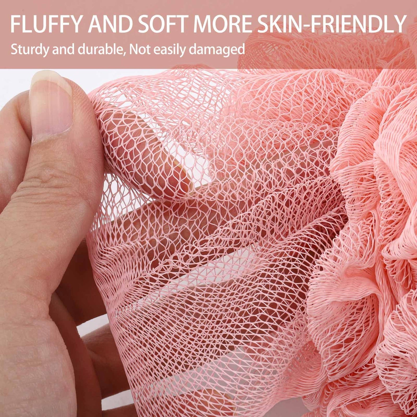 BTYMS 4 Pcs Loofah Sponge 60g/pc Mesh Pouf Bathing Sponges Bath Scrunchies Shower Puff Beauty & Personal Care BTYMS