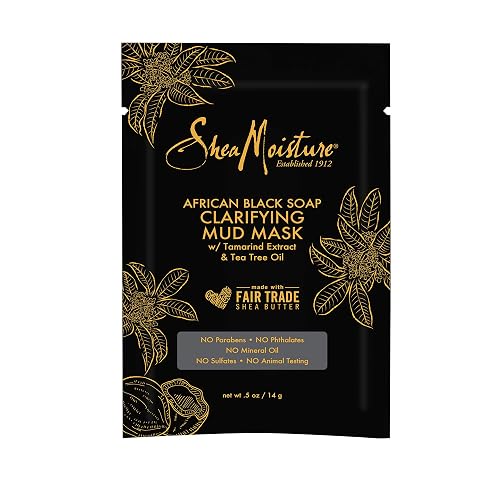 SheaMoisture Mud Mask Packette for Oily, Blemish-Prone Skin African Black Soap to Clarify Skin 0.5 oz Beauty & Personal Care Shea Moisture