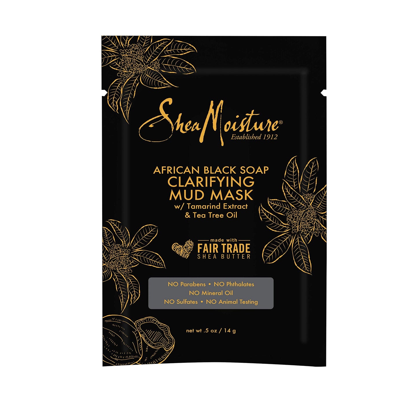 SheaMoisture Mud Mask Packette for Oily, Blemish-Prone Skin African Black Soap to Clarify Skin 0.5 oz Beauty & Personal Care Shea Moisture