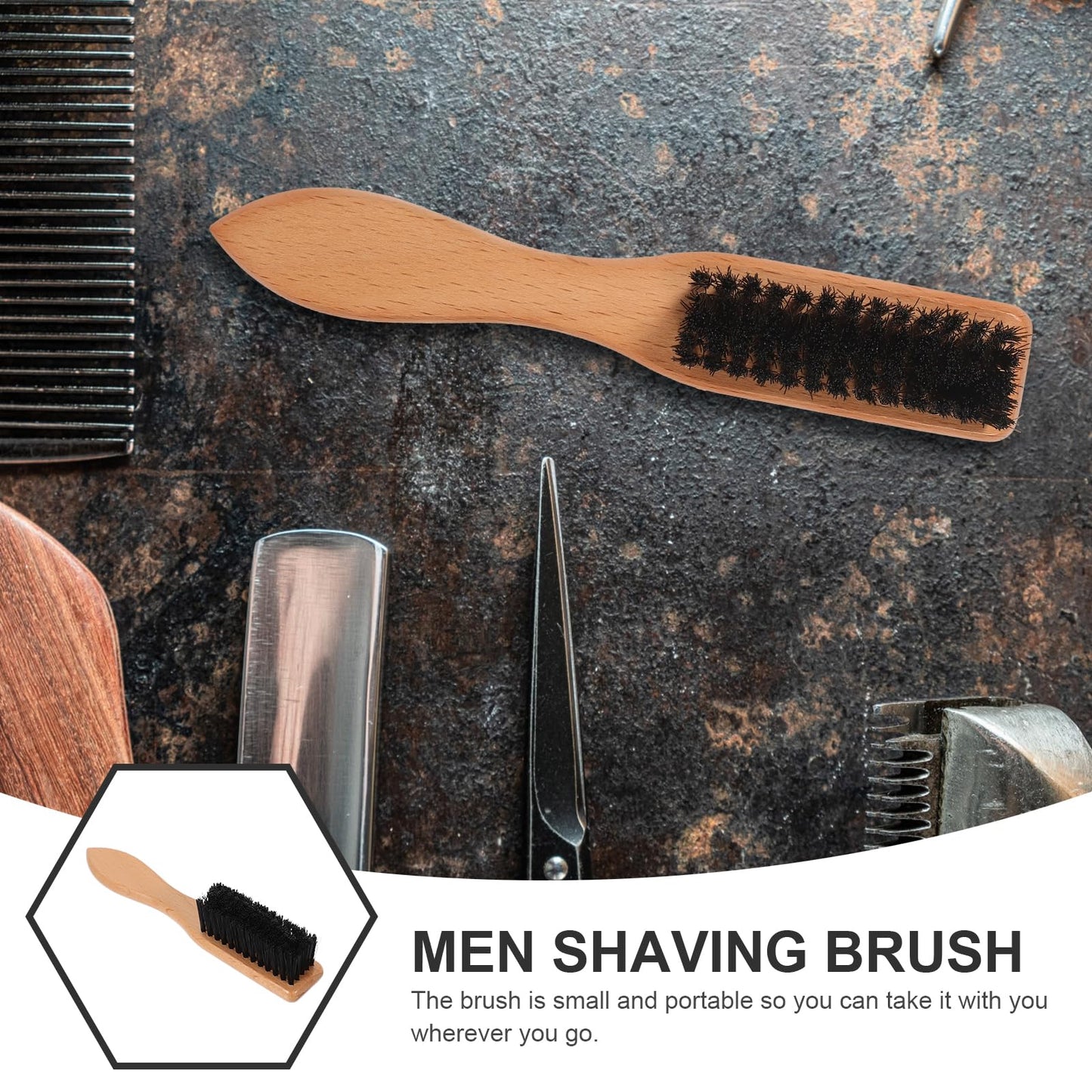 Beech Handle Boar Bristle Beard Brush Wood Mustache Brush Soft Hair Bristles Beard Grooming Brush Shaving for Men Beard Comb for Men Beard Beard Beauty and Personal Care Healifty