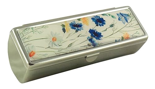 Houder Designer Lipstick Case with Mirror for Purse - Decorative Lipstick Holder with Gift Box - Velvet Lined - Protect Your Lipsticks in Style (Blue Beauty & Personal Care Houder