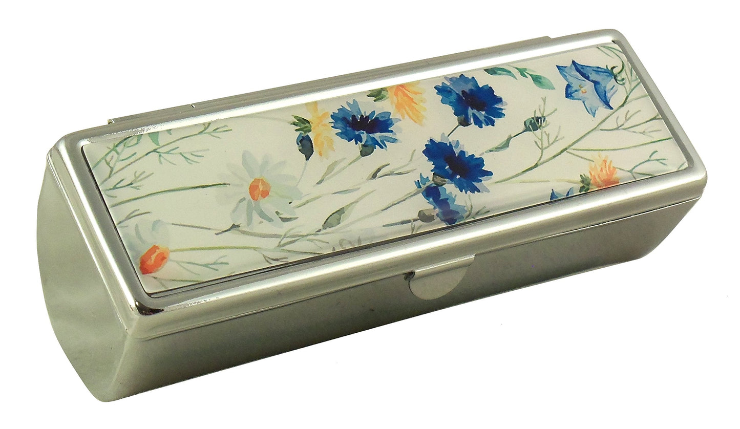 Houder Designer Lipstick Case with Mirror for Purse - Decorative Lipstick Holder with Gift Box - Velvet Lined - Protect Your Lipsticks in Style (Blue Beauty & Personal Care Houder