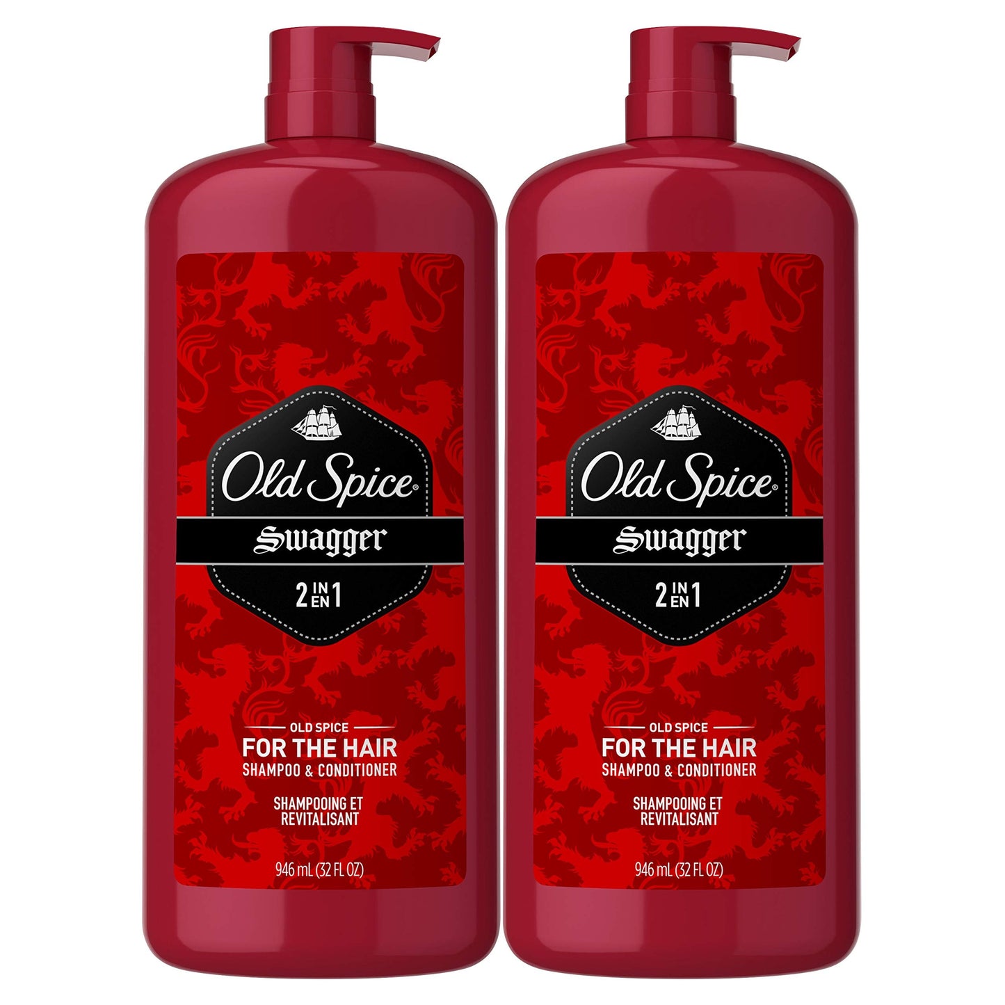 Old Spice, Shampoo and Conditioner 2 in 1, Swagger for Men, 32 Fl Oz, Pack of 2 - Old Version Beauty & Personal Care Old Spice