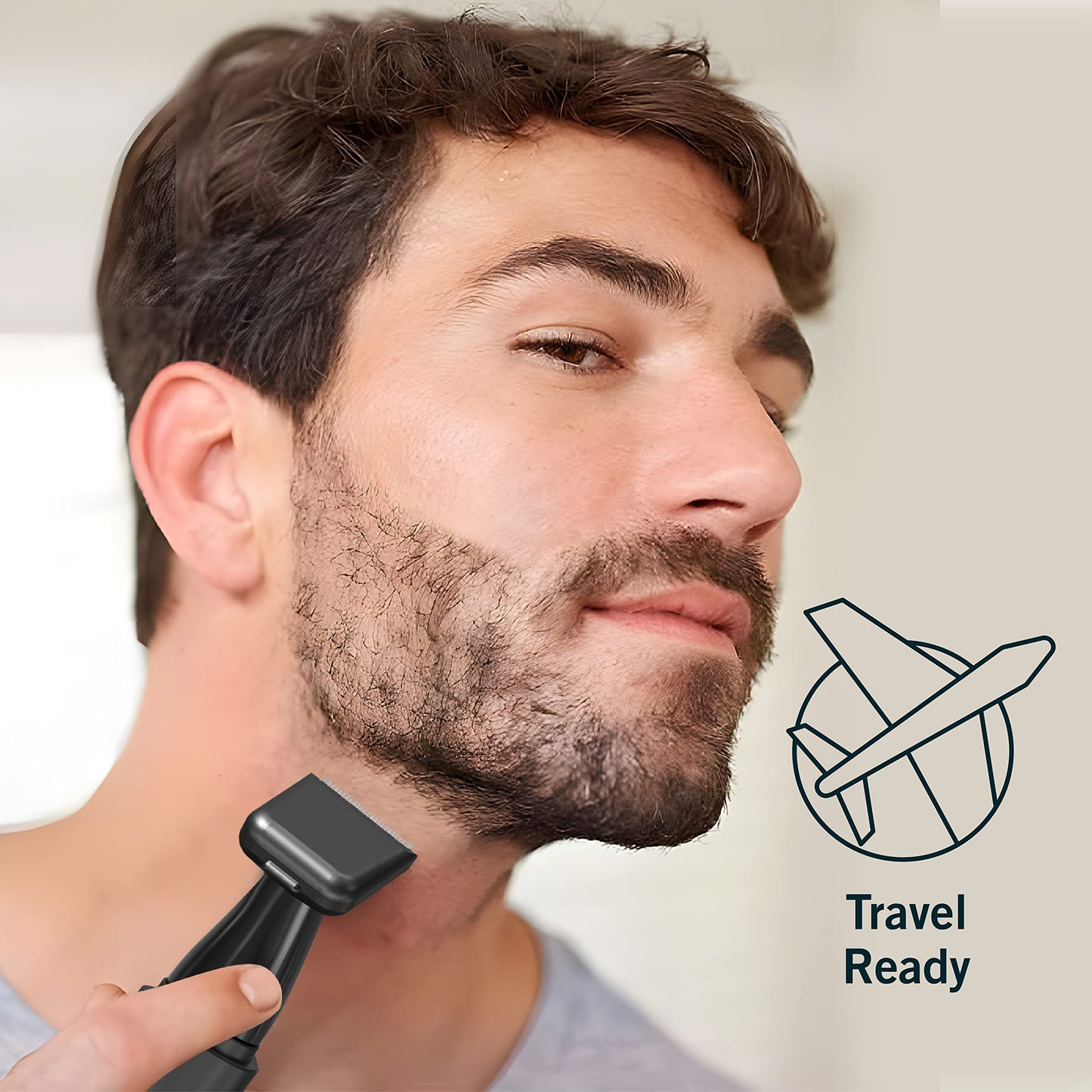 Perry Ellis Cordless Men’s Shaving Kit, Beard-, Ear-, and Nose-Hair Trimmer with 2 Detachable Heads, Trimming Guide with 4 Adjustable Levels, IPX4 Beauty and Personal Care Perry Ellis