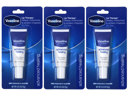 Vaseline Lip Therapy Lip Balm Tube, Advanced Healing Lip Protectant, 0.35 OZ - 3 Pack Beauty and Personal Care Vaseline