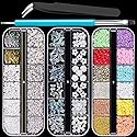 Mixed 3D Nail Art Gem Decoration Accessories Kit #1, Aurora Bear Bow Butterfly Starry AB Rhinestone Charm Jewelry for Deco, Pearl Flower Caviar Bead Beauty & Personal Care BELLEBOOST