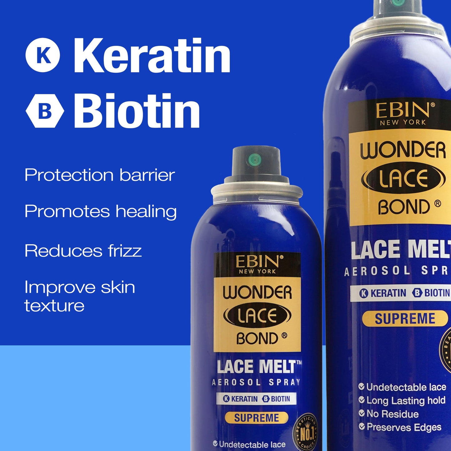 Wonder Lace Melt Aerosol Spray - Keratin Biotin Infused 6.08 fl.oz./180ml Preserves Edges & Undetectable Lace Long lasting hold No Residue glueless Beauty & Personal Care WONDER LACE BOND